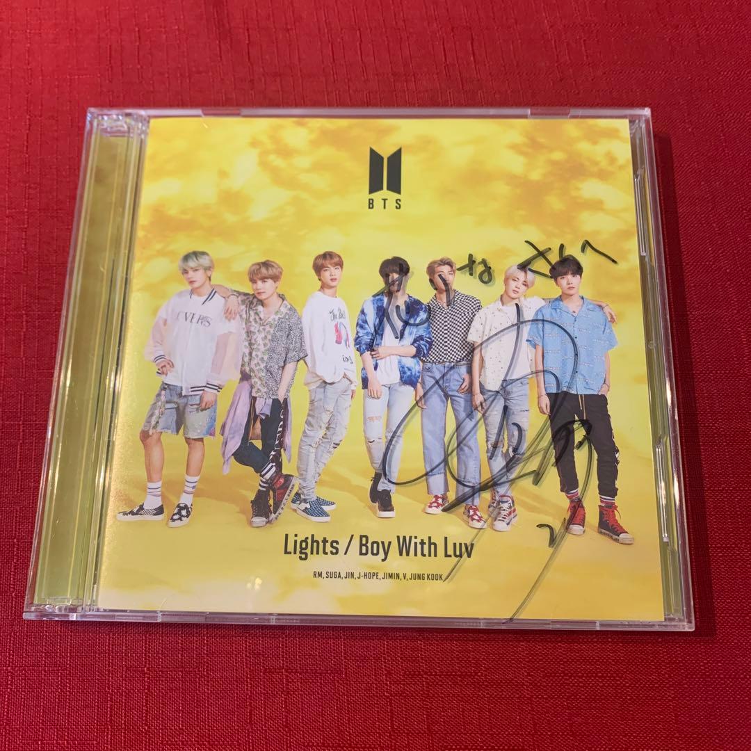 希少 激レア サイン入り BTS Lights Boy with luv