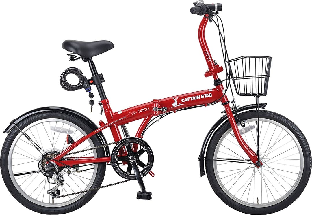 20インチ 折りたたみ自転車 シマノ6段変速/バッテリー/ワイヤー錠/ 泥よけ✢