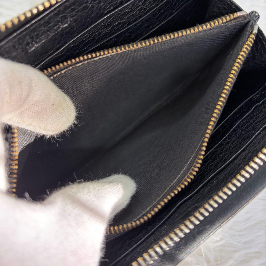 希少✨️プラダ 長財布 ラウンドファスナー シボ革 ブラック ゴールド金具