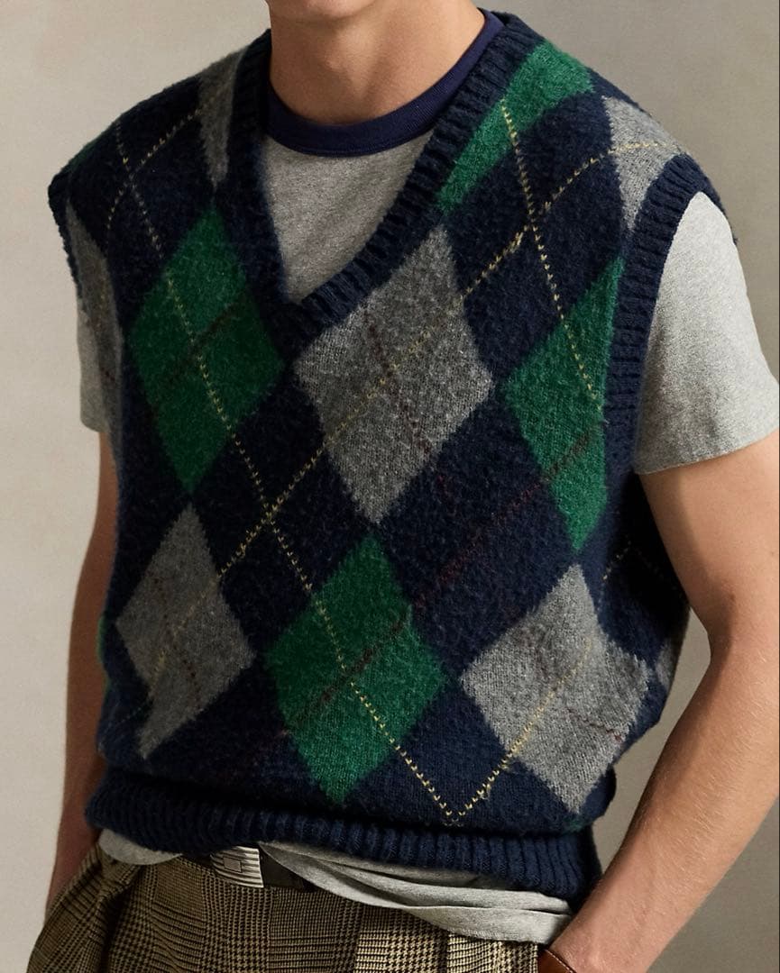 POLO RALPH LAUREN ビッグフィット アーガイル ニット ベスト