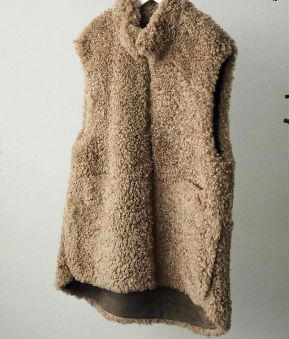 未使用　anuke アンヌーク Eco Fur Vestモカ36