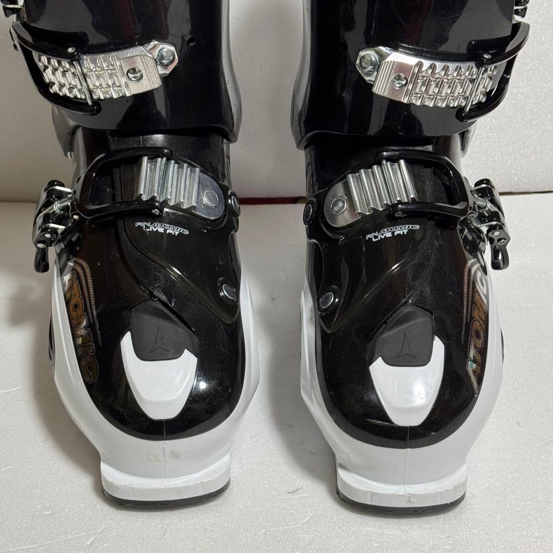 28-28.5cm スキーブーツ黒色ブラックホワイト初心者329mmATOMIC