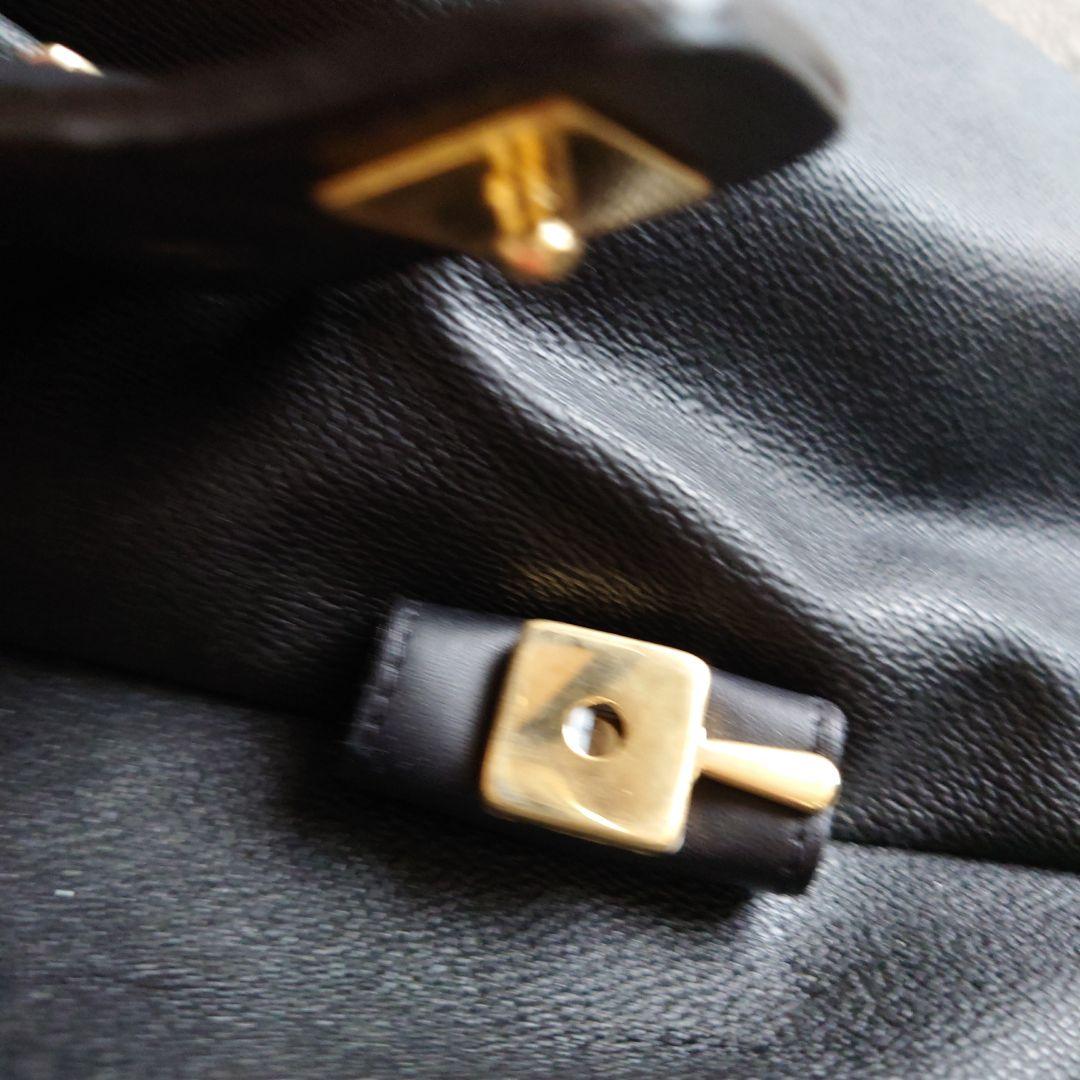 値下げ　VERSACE　黒 レザー ボストンバッグ