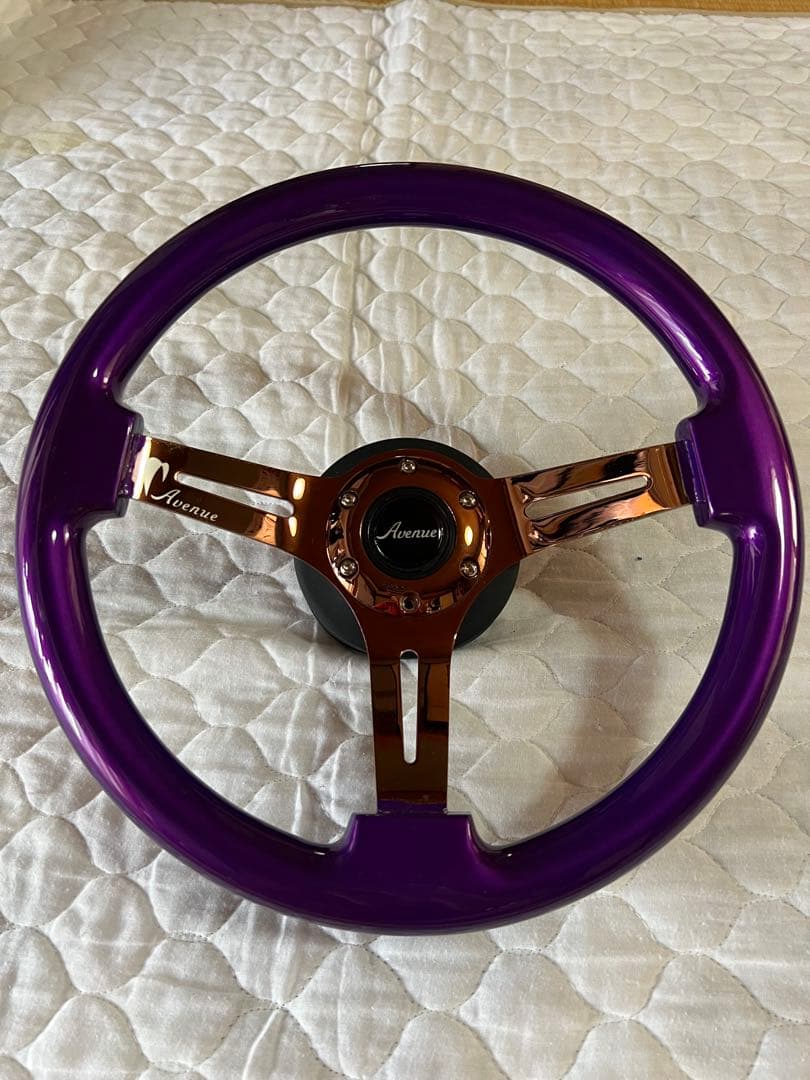 アベニュー パープルｘブロンズ　ステアリング ワークスベル ショートボス付き