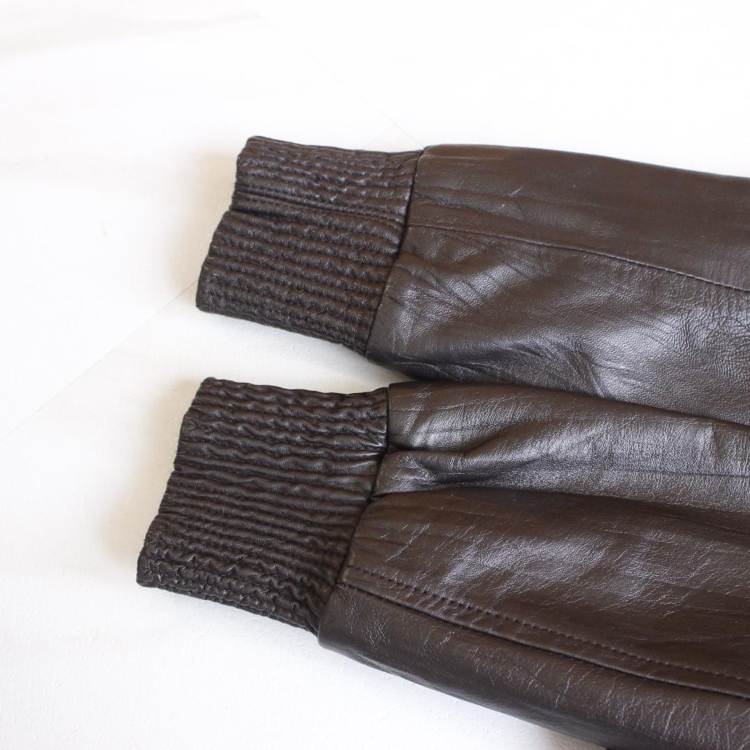 【極美品】BALMAIN シワ加工ラムレザージャケット Lサイズ ブラウン