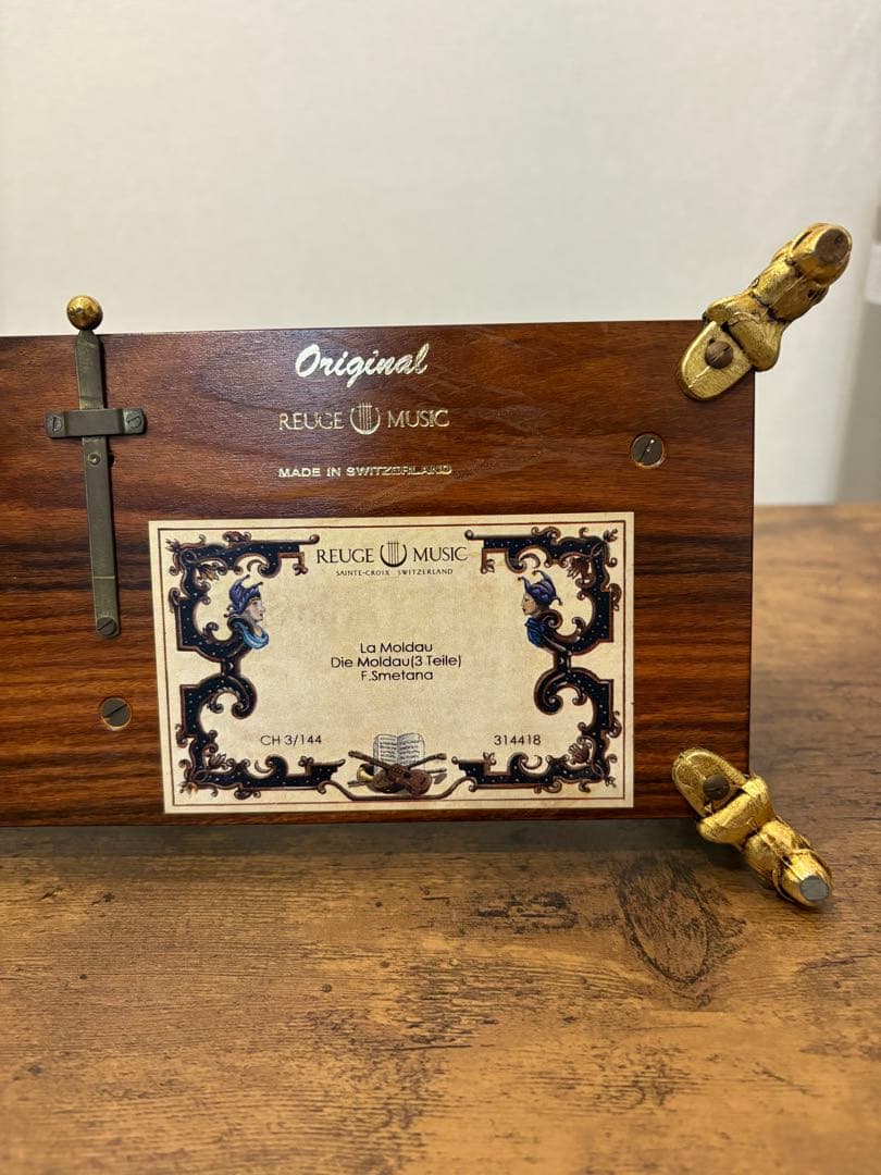 最高峰 REUGE ガラスオルゴール 144弁３曲演奏入り　リュージュ　共鳴台