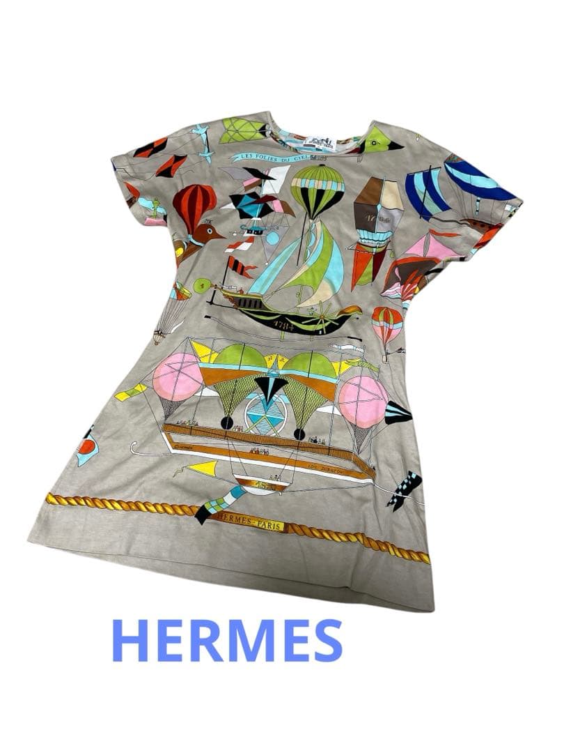 美品⭐︎エルメス　HERMES 気球柄Tシャツ　レディースSサイズ