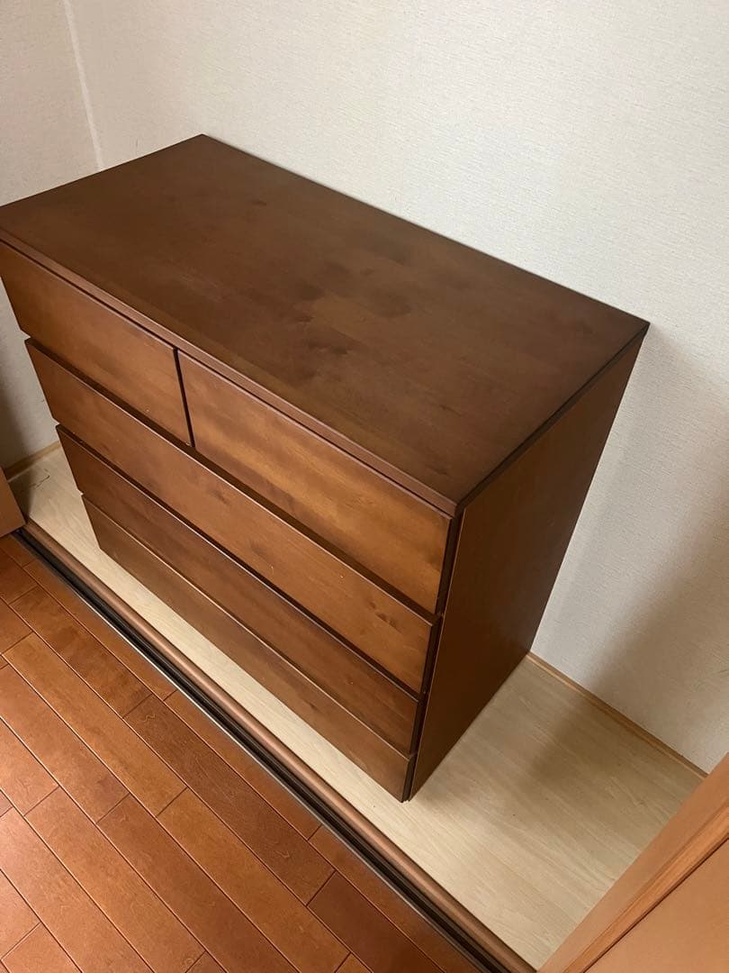 【引取限定】MUJI 無印良品 バーチ材 チェスト 4段 タンス 棚 廃盤