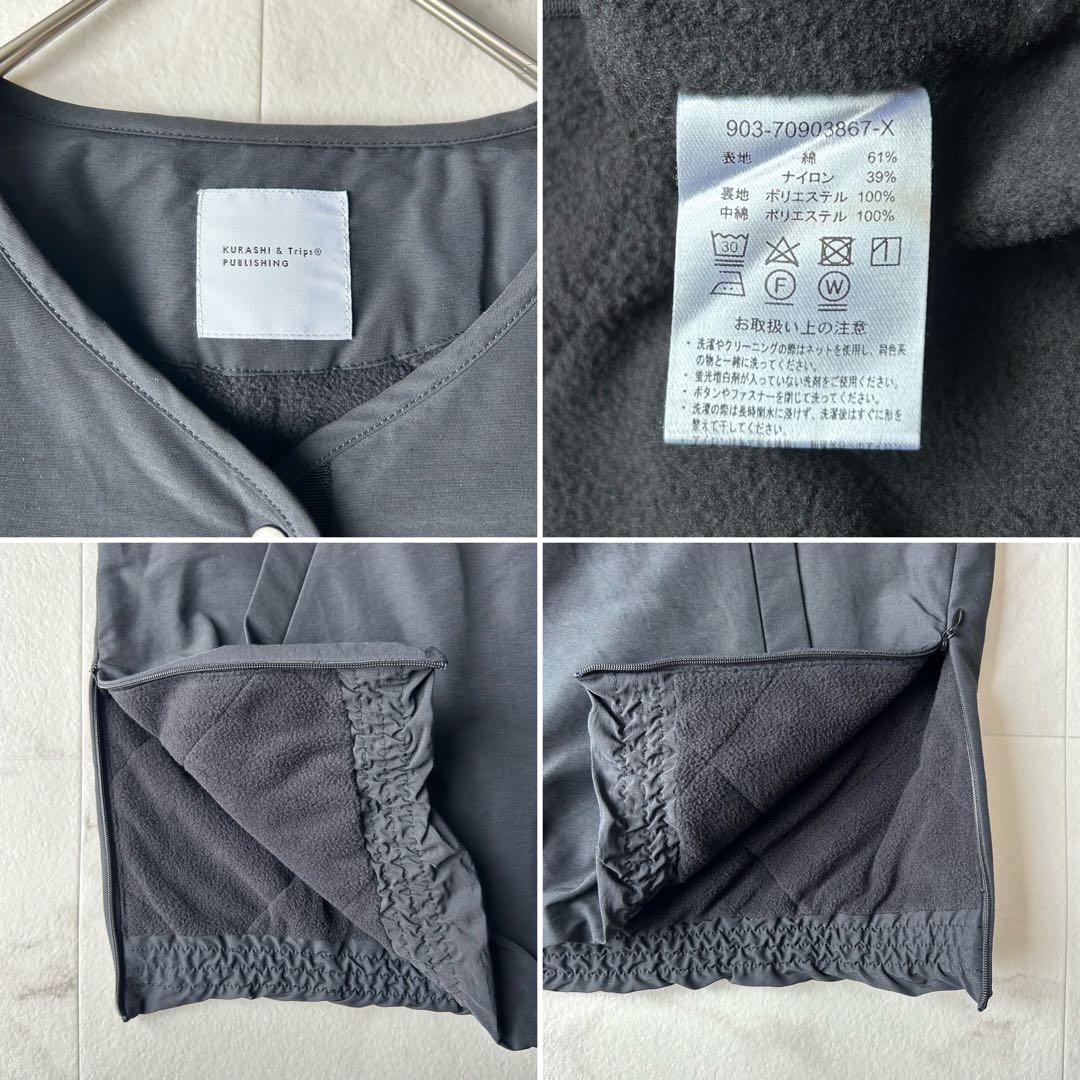 人気✨北欧暮らしの道具店 ふんわり軽くてあったかい 洗えるショート丈コート 黒