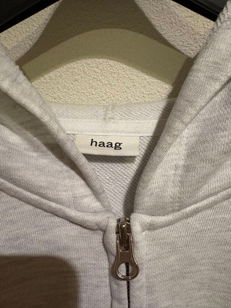 トップス haag a mix hoodie zip-up light grey