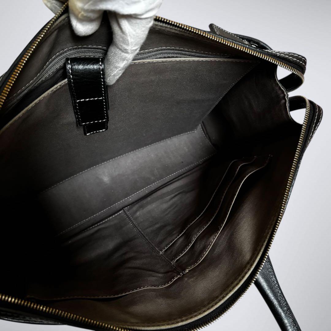 【美品・防水】土屋鞄 プロータ スクエアブリーフケース A4可 ブラック