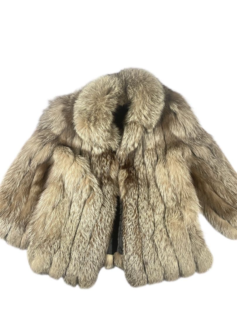 【美品】モコモコ　高級 毛皮コート ファーコート シルバーフォックス