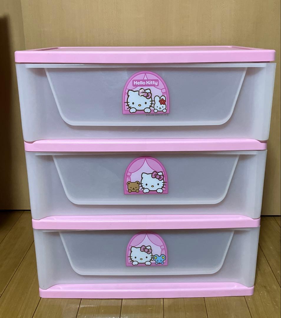 ハローキティ　3段チェスト　アイリスオオヤマ
