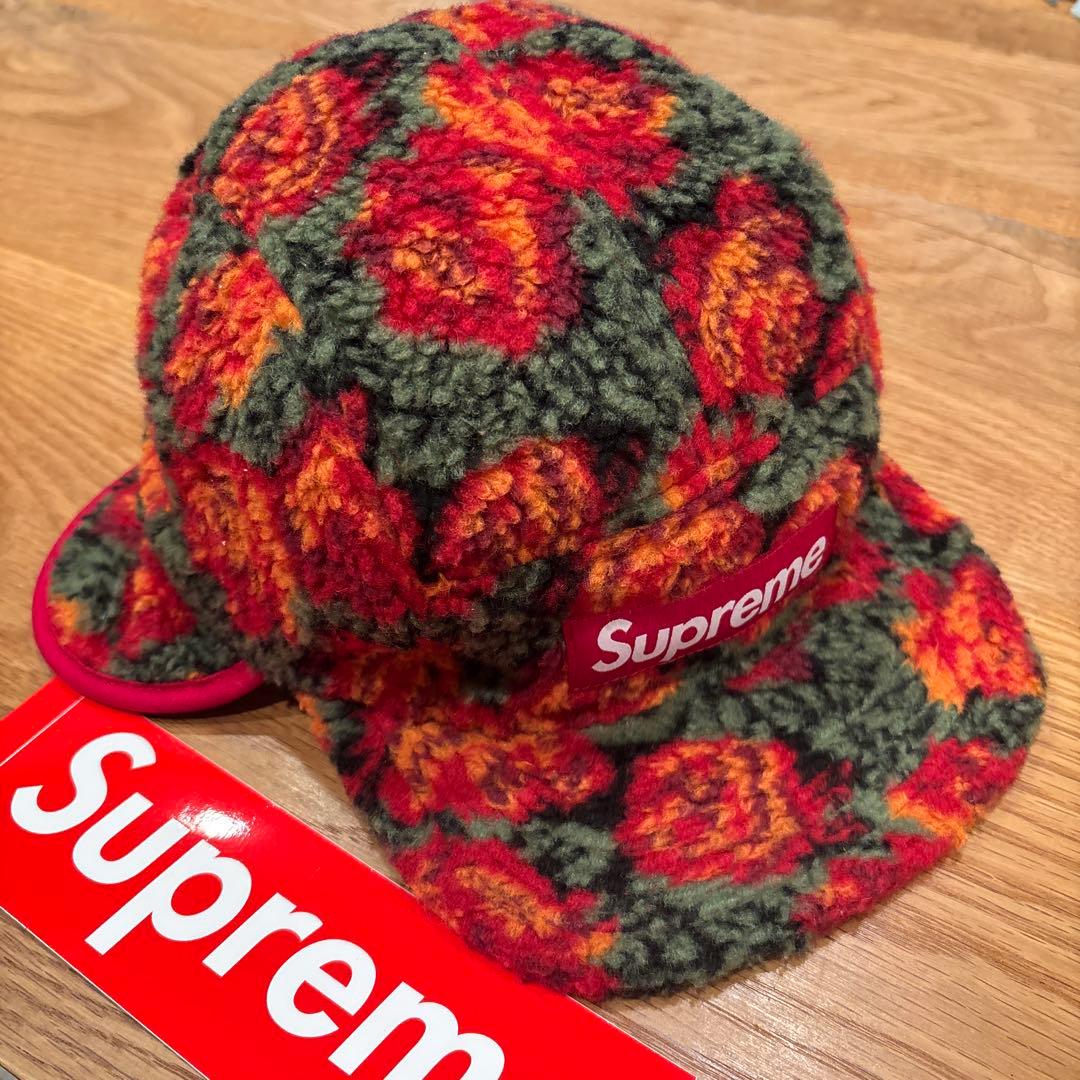 Supreme Roses Sherpa Fleece Camp Cap美品