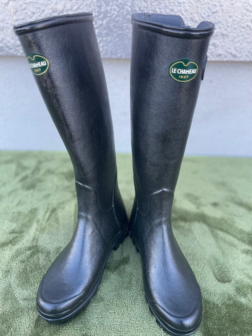 ほぼ未使用　レディース　レイン　ラバーブーツLE CHAMEAU ３7