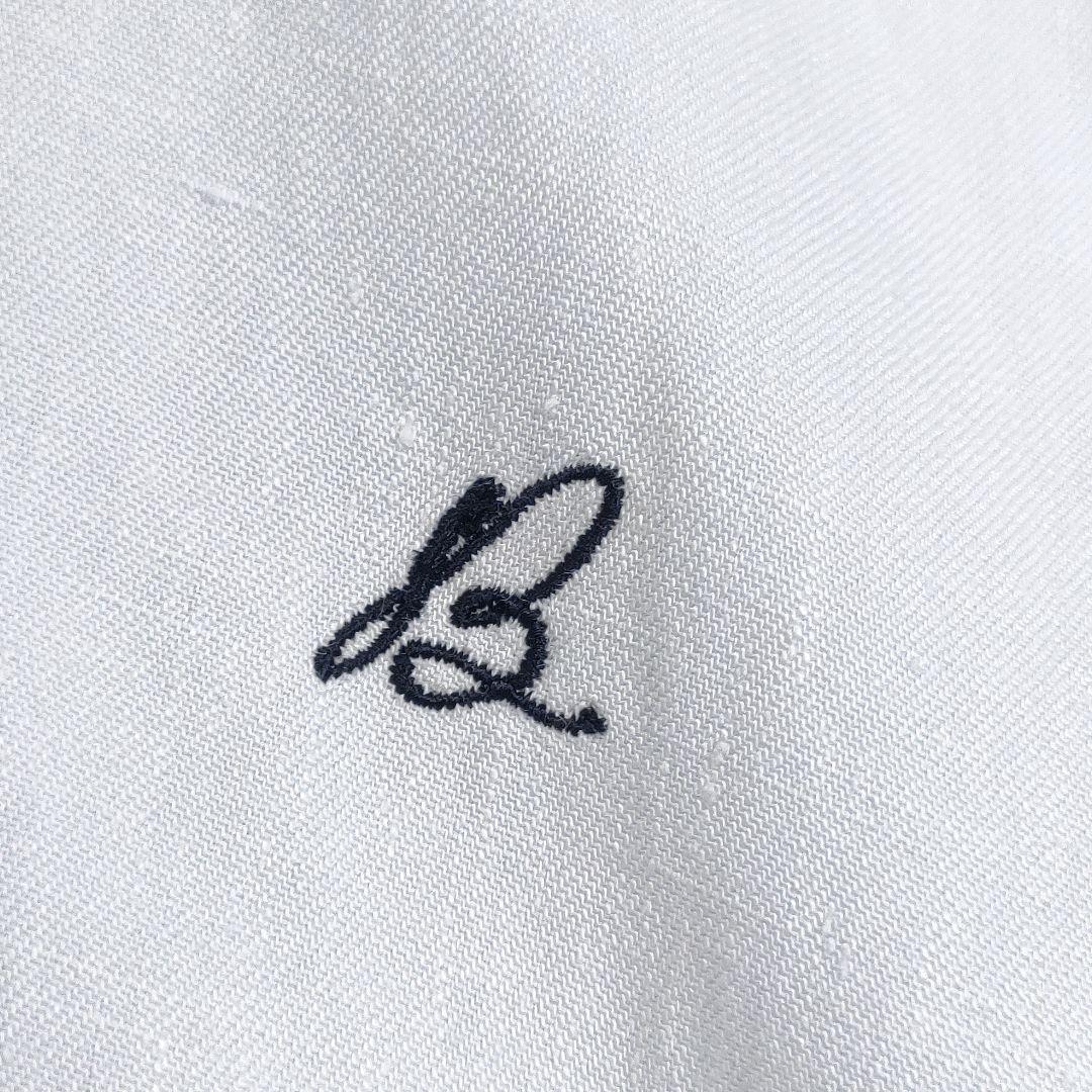 美品✨マディソンブルー　リネン100％オープンネックロングシャツ　ライトブルー