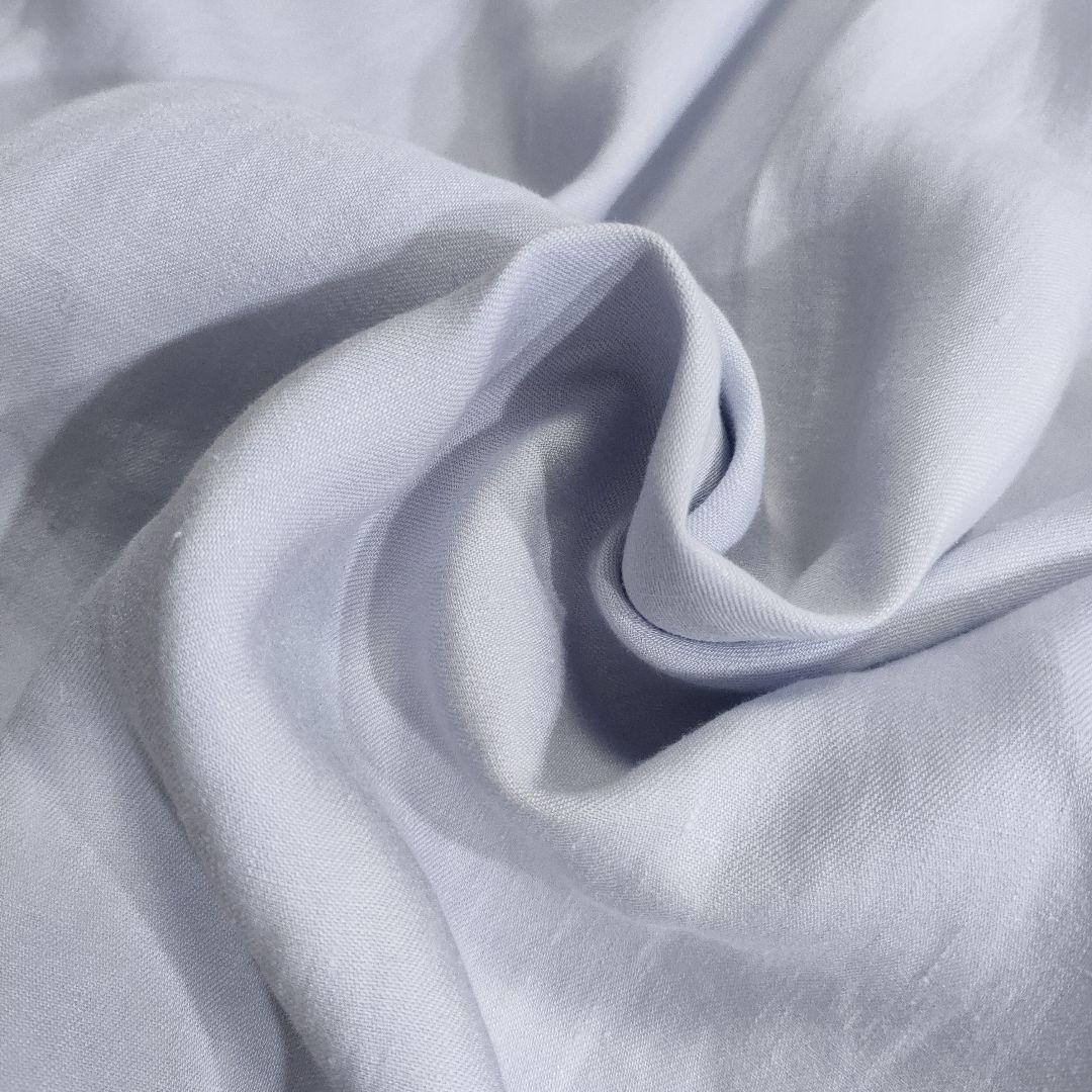 美品✨マディソンブルー　リネン100％オープンネックロングシャツ　ライトブルー