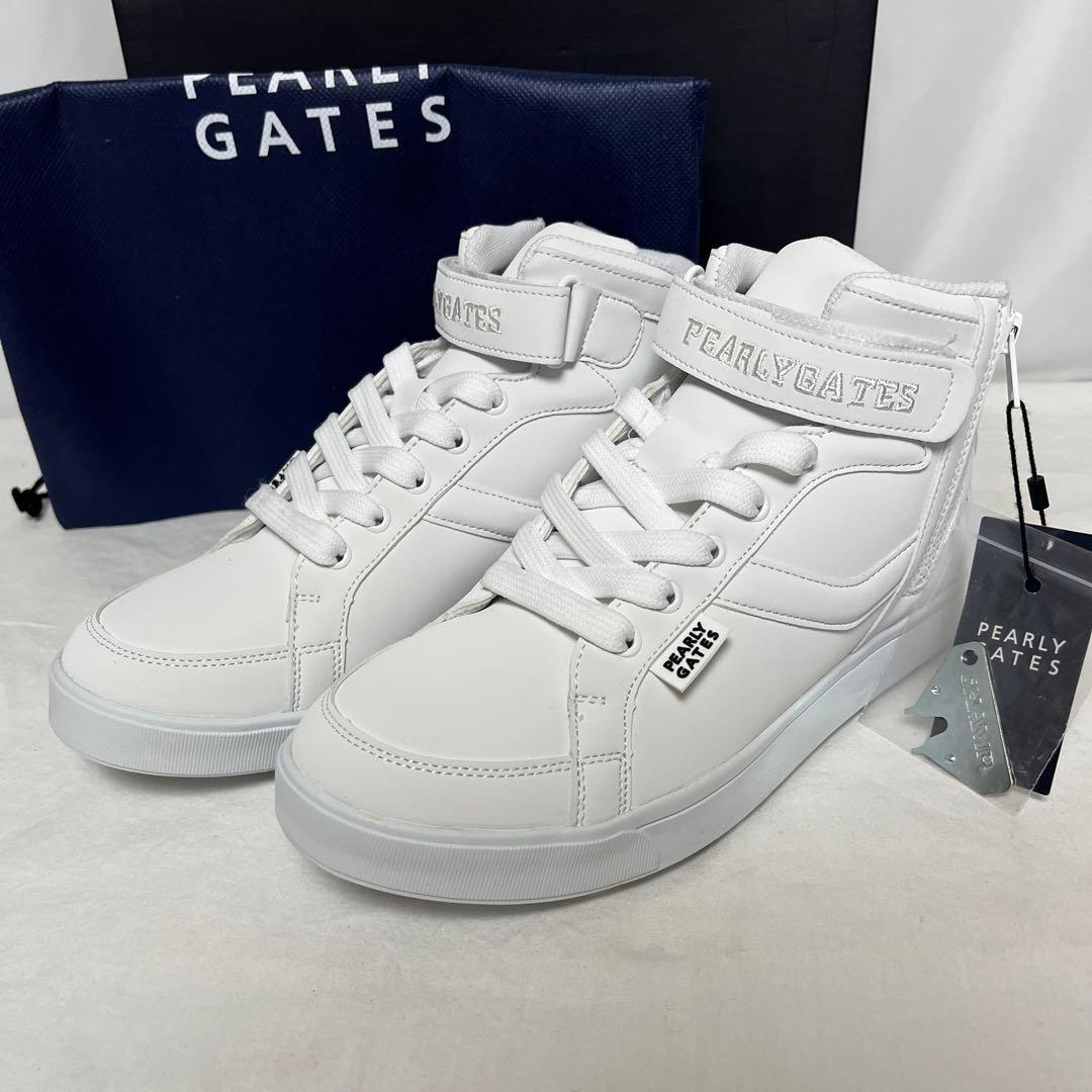 新品 PEARLY GATES ハイカット ゴルフシューズ 白24cm