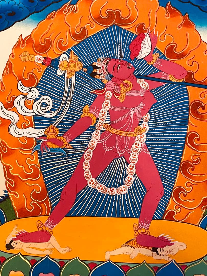 肉筆画 手描き仏画 ヴァジュラヨーギニー Vajrayogini ヨギニ タンカ