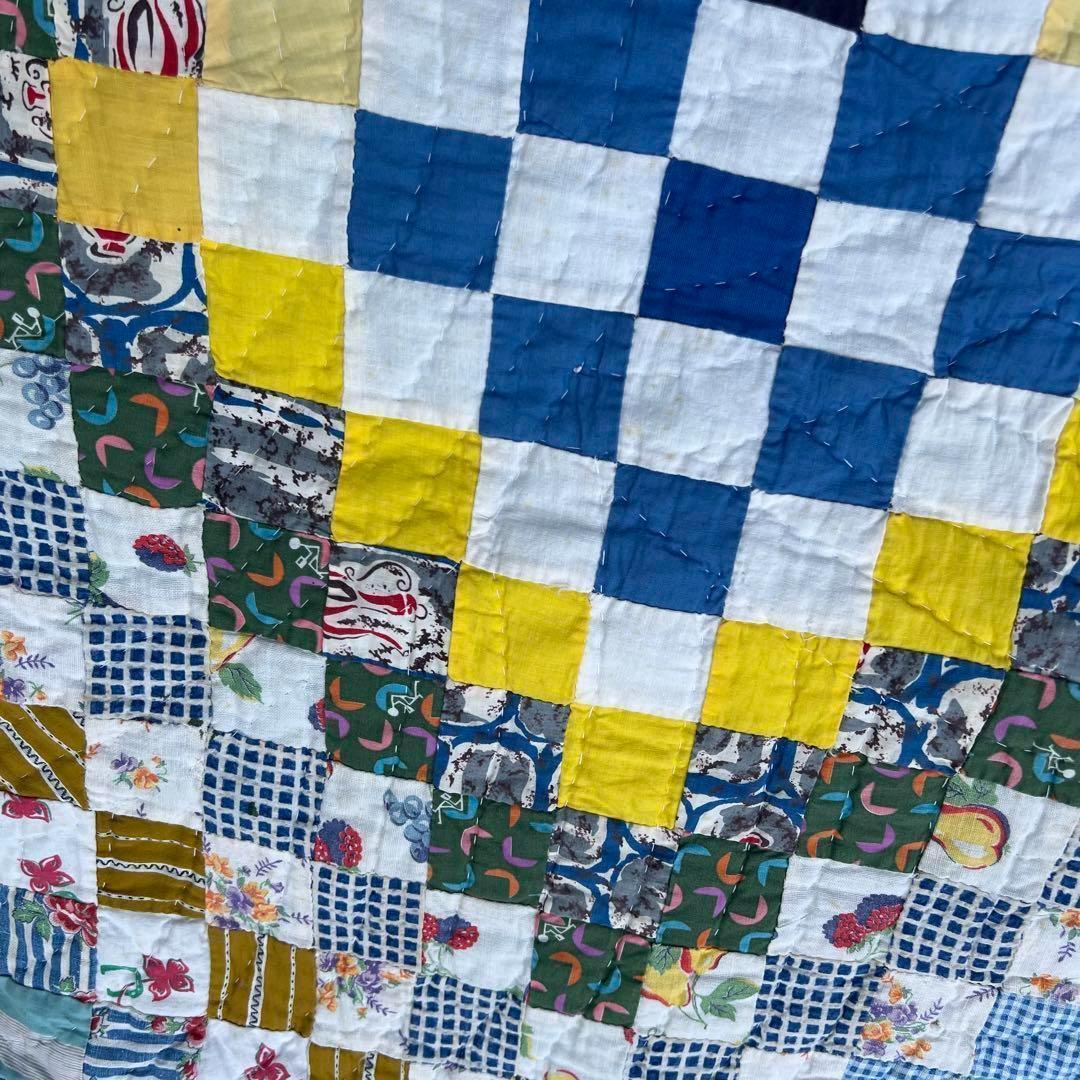 USED USA古着 大判ラグ キルティング パッチワーク vintage