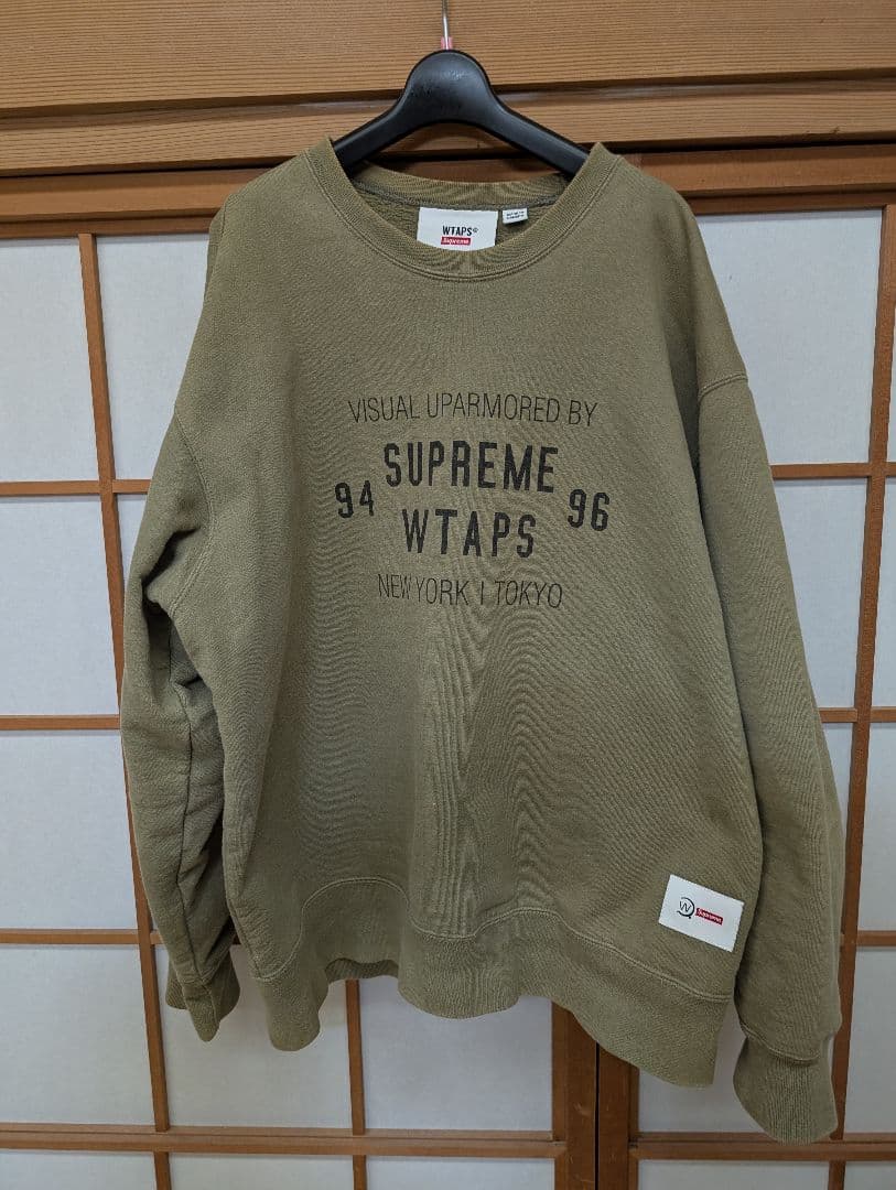 WTAPS Supreme クルーネックトレーナー オリーブ　L