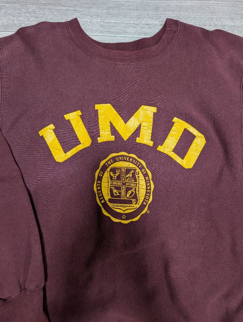 champion　UMDロゴ　ヴィンテージリバースウィーブスウェット