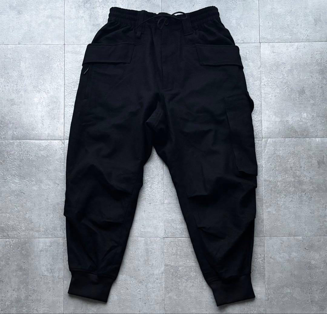 Y-3 ワイスリー ウール フランネル カーゴパンツ　ブラック　XSサイズ
