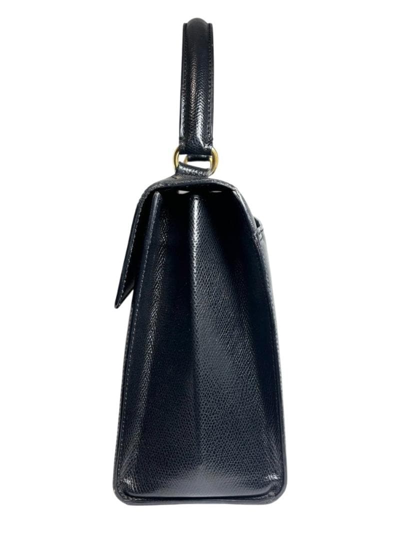 セリーヌ ヴィンテージ ターンロック 2WAY ハンドバッグ ゴールド ブラック