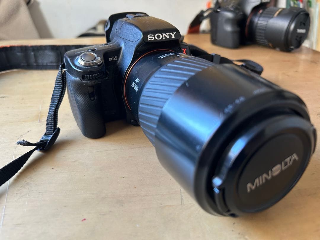 SONY α55 デジタル一眼レフ&ミノルタ300mmレンズセット　小型サイズ