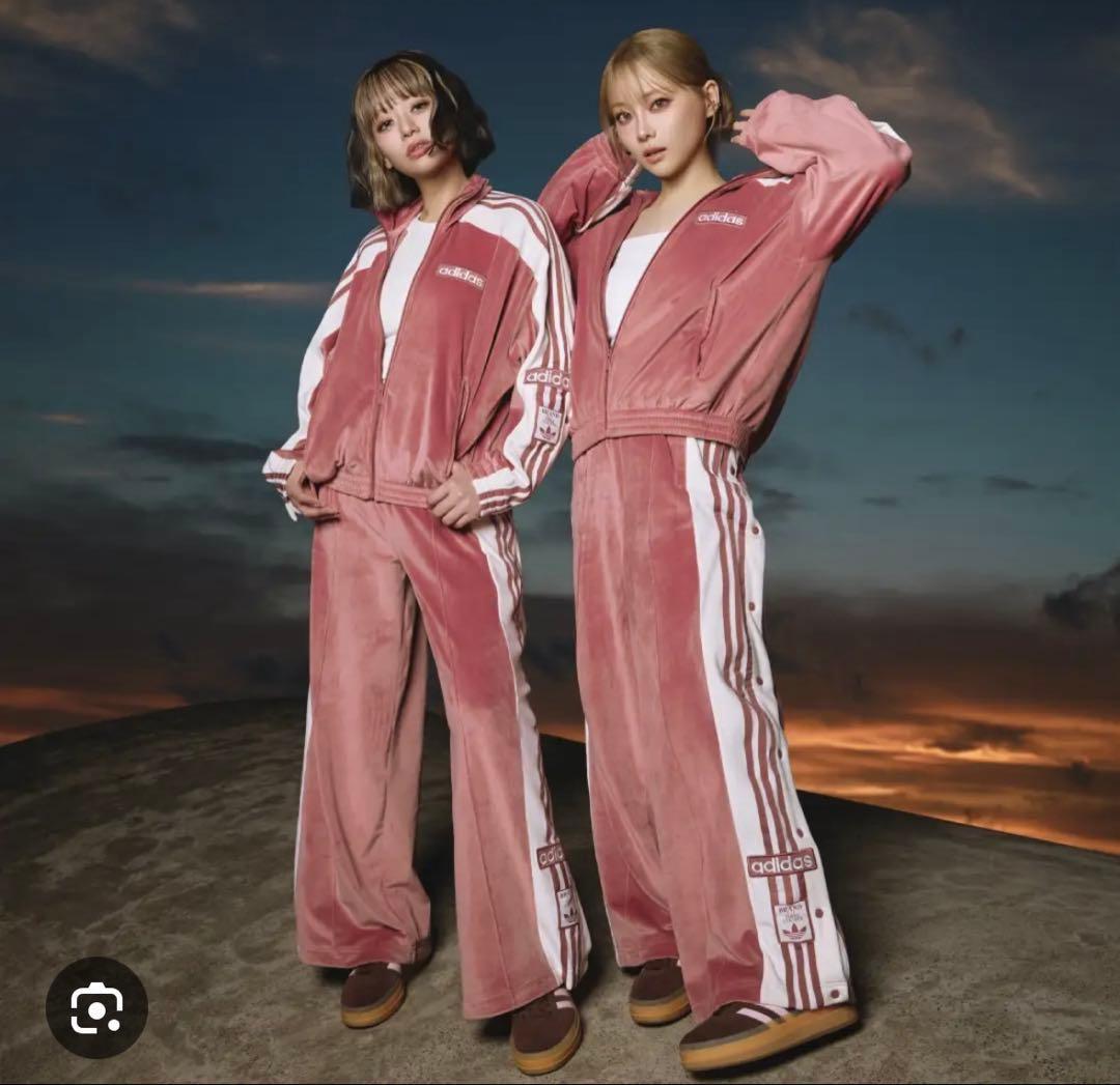 adidasアディブレイクベロアM パンツピンク