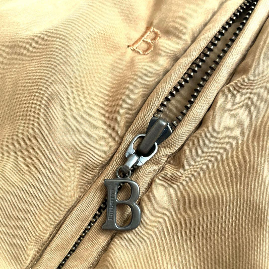 美品 90sヴィンテージ Burberry ロゴ総柄 中綿入り コート フード付