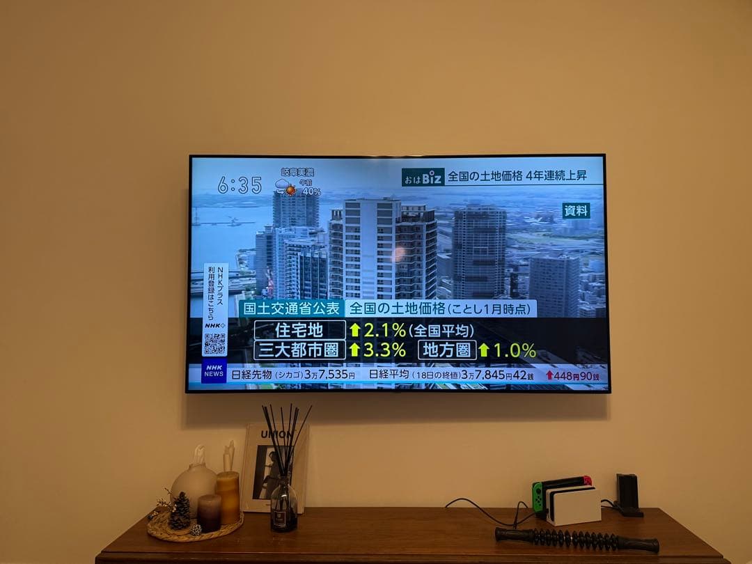 テンテコマイ　LG65V型 65SJ8500 2018年（スタンド無し）