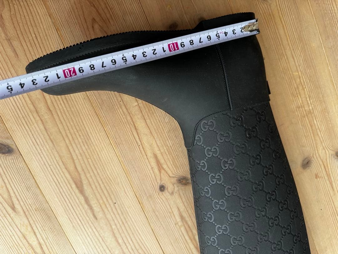 GUCCI ブラック GGパターン レインブーツ