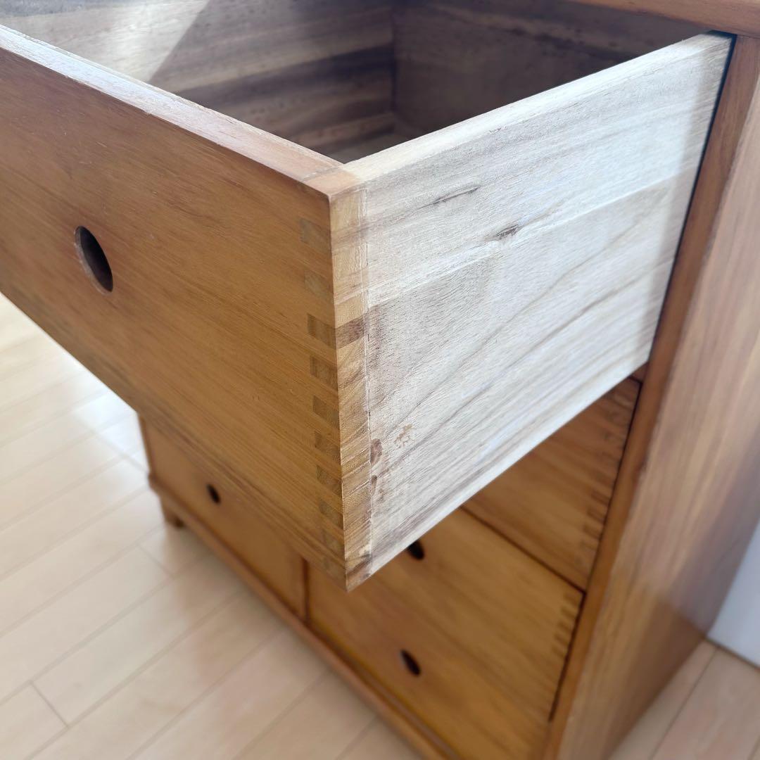 アンティーク　桐　ミドルチェスト　ロッキング工法　アポセカリー 9杯 幅80蟻組