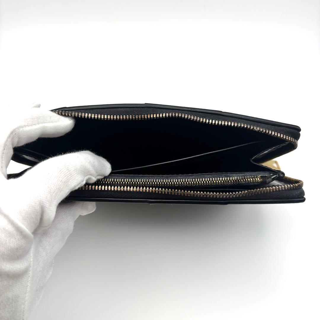 Bottegaveneta ブラックレザー長財布 ゴールド