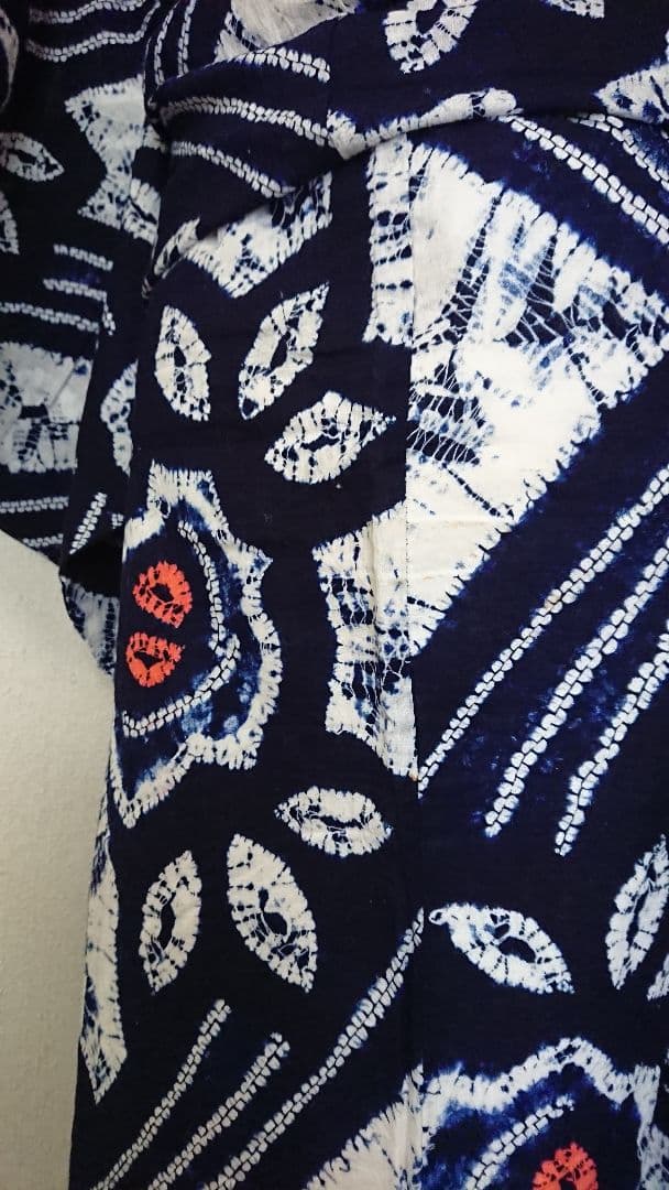 セミアンティーク浴衣セミアンティーク有松絞り浴衣薔薇柄 大正浪漫アンティーク着物