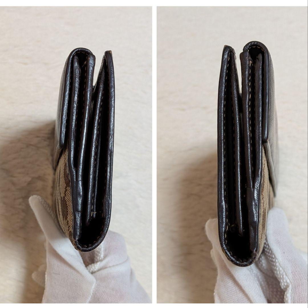 美品✨️グッチ 長財布 ラブリーハート GGキャンバス 濃茶 人気定番