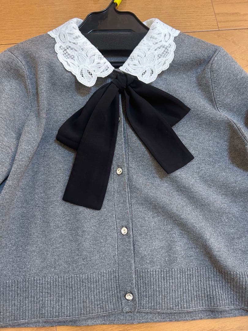 セルフォード 【WEB限定】デタッチャブルレースカラーカーディガン　CGRY