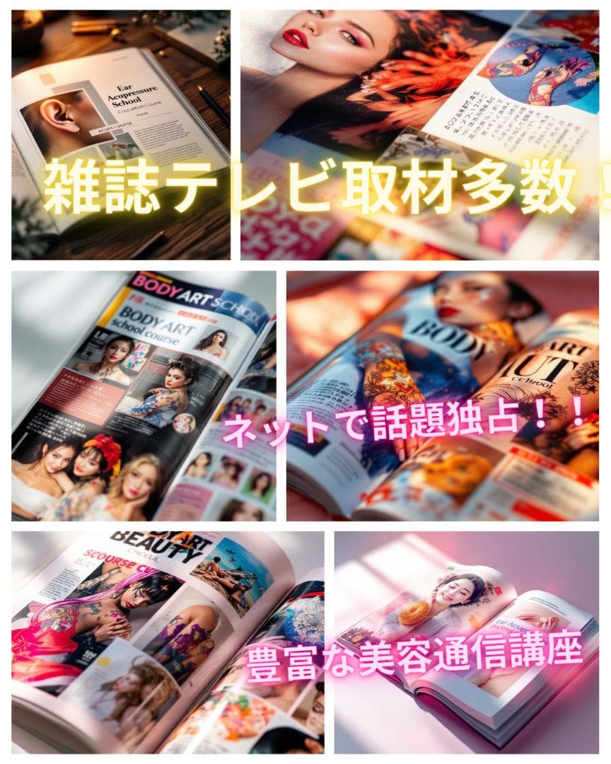 驚愕のお得講座【通信講座】３資格／耳つぼ＋耳つぼダイエット＋ボディジュエリー