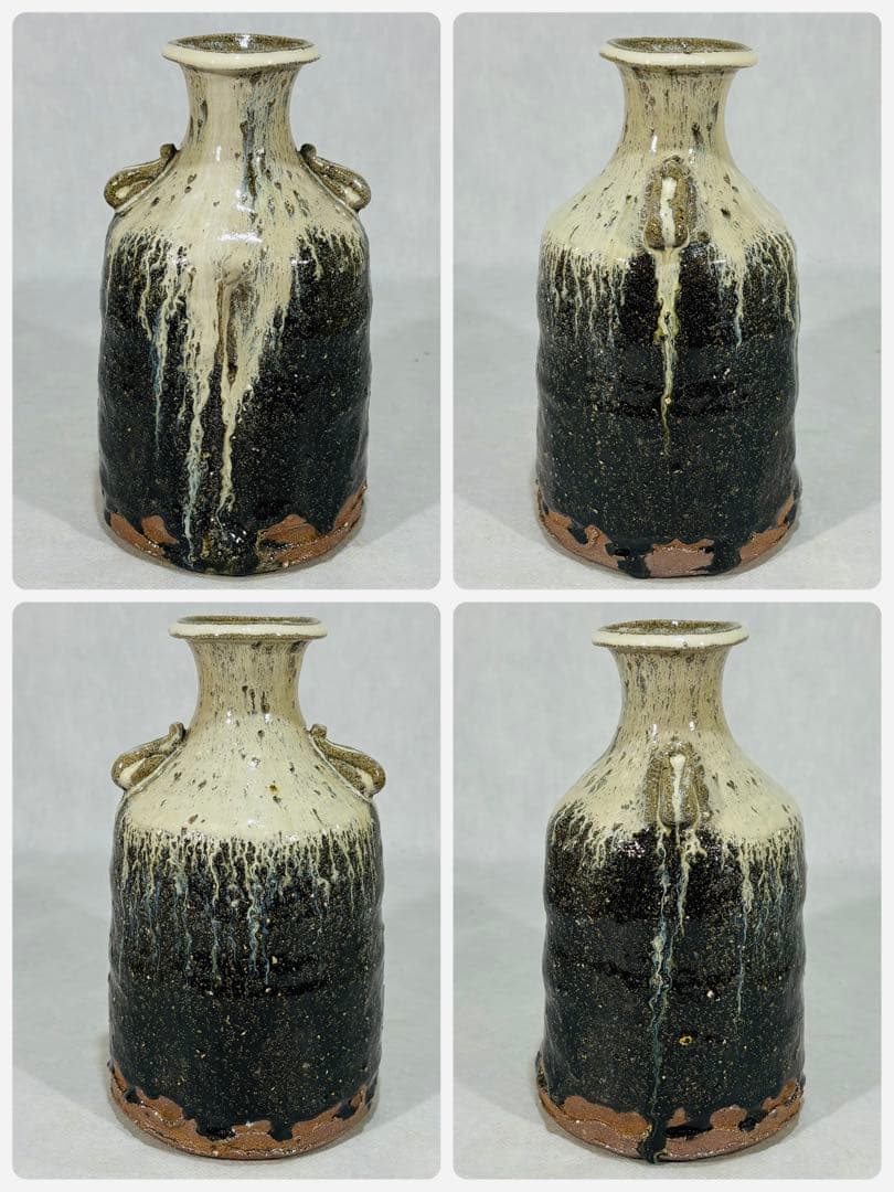 鏡山窯　井上東也作　唐津花入　美品　共箱　茶道具　送料込