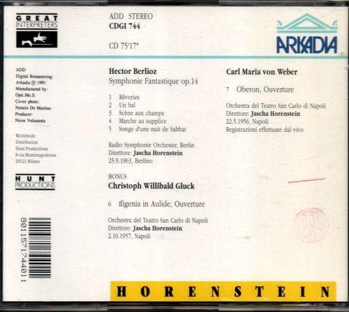 ホーレンシュタイン　ベルリオーズ ： 幻想交響曲Op.14　ベルリン放送交響楽団
