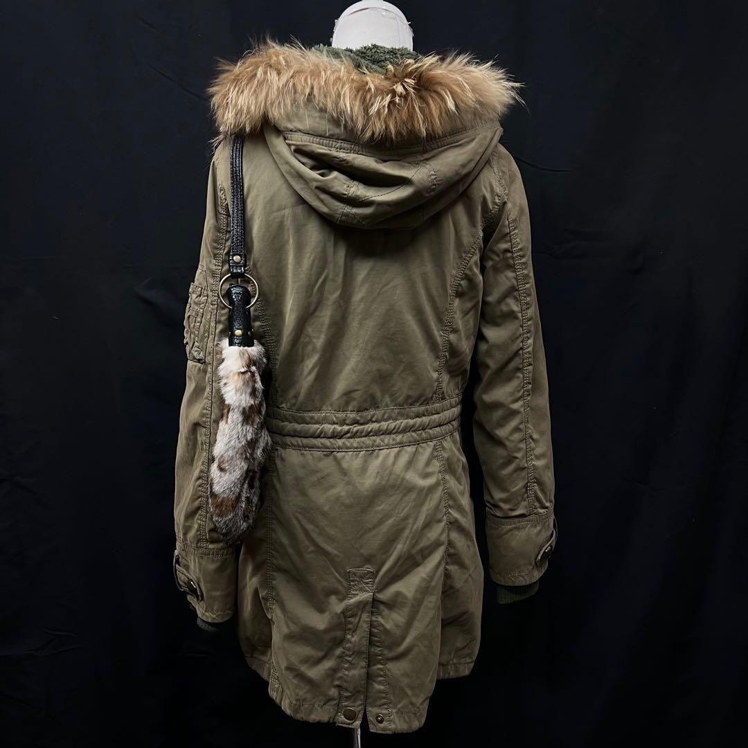 平成ギャル　y2k グランジ　ファー付き モッズコート　ギミック　ダークコア