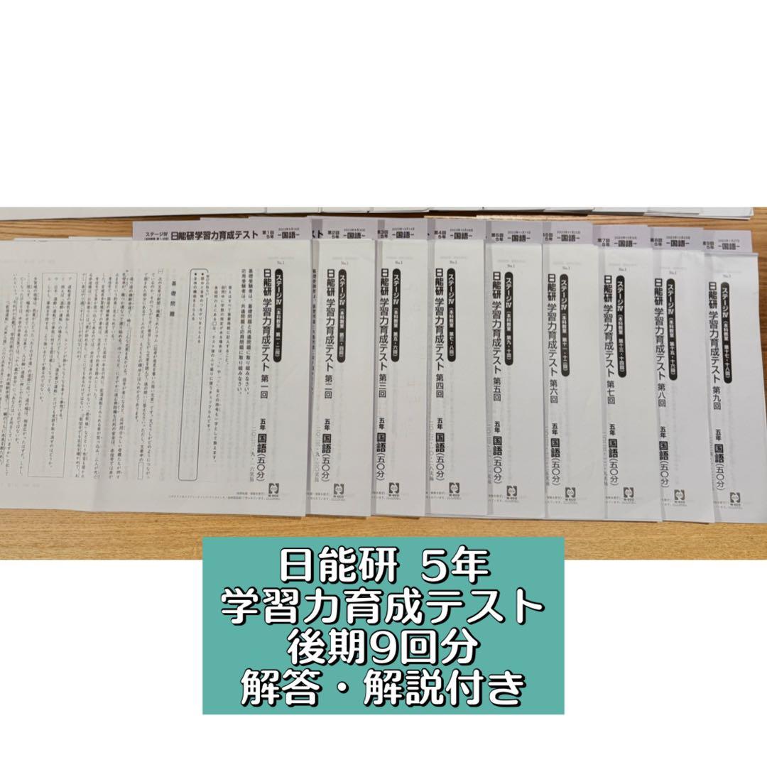 日能研 5年 学習力育成テスト 後期9回分