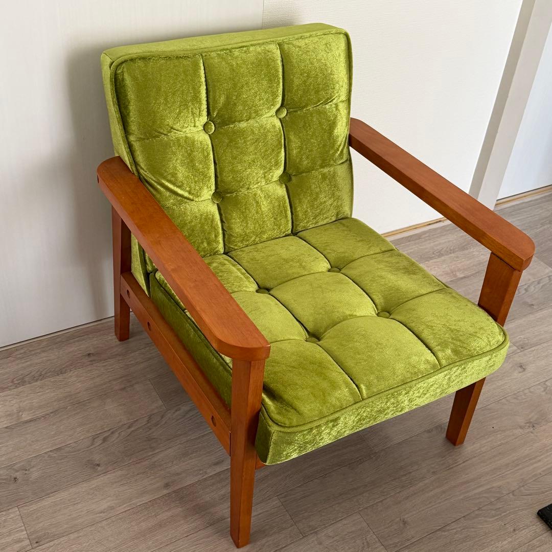 レトロ グリーン 1人掛けソファ
