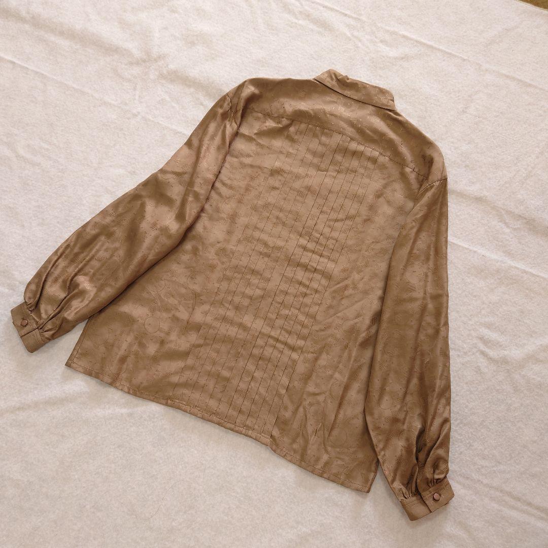 美品 クリスチャンディオール ピンタック　総柄 シルク 長袖 ブラウス М