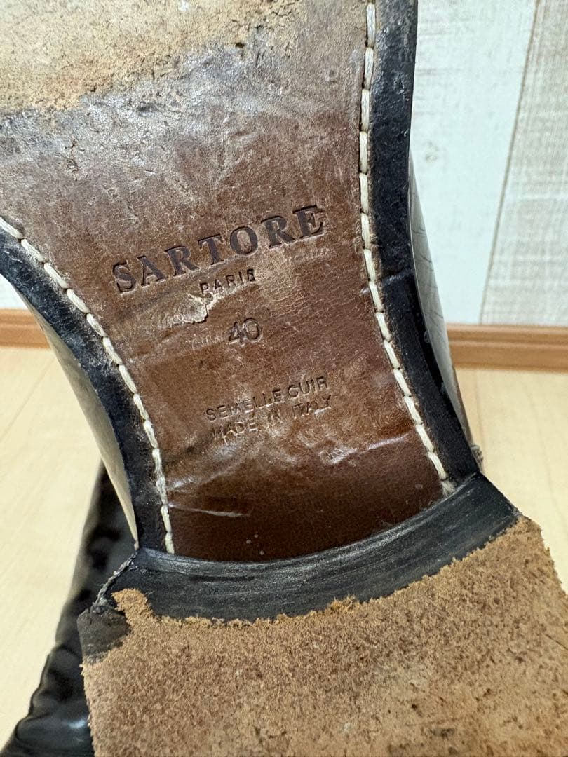 25.5～26㎝★美品SARTORE ジョッキーロングブーツ40 サルトルバック