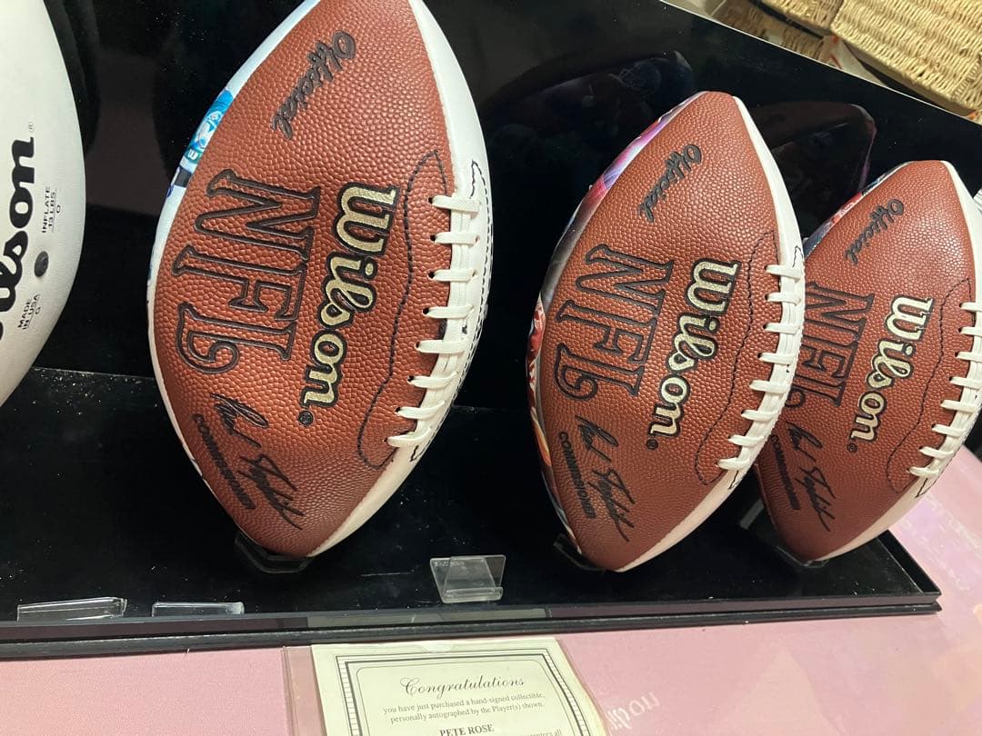 サイン入りフットボールセット 4個　認定証付　NFL アメフト