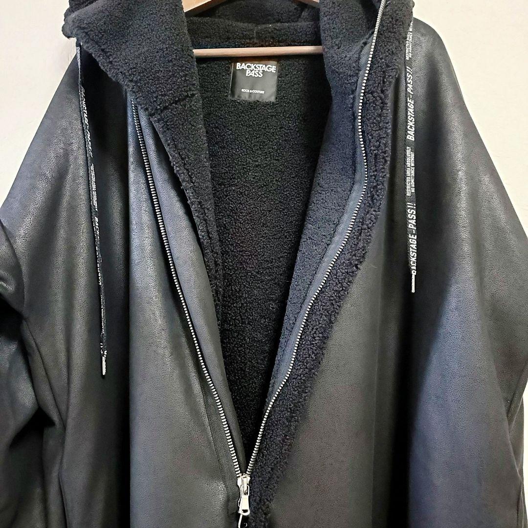 【BACKSTAGE PASS】新品MSG　ビッグシルエット フードボアコート