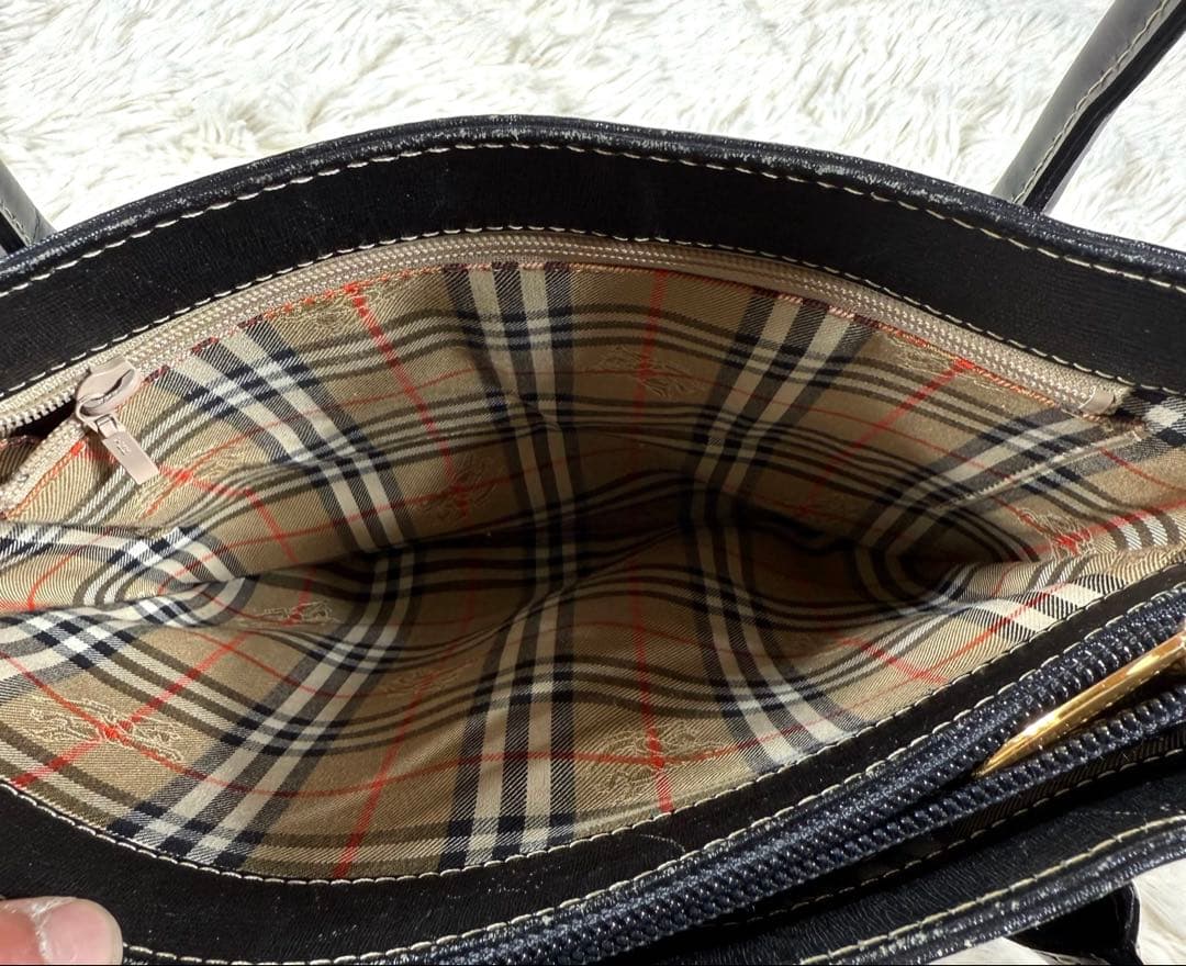 Burberry バーバリー ハンドバッグ レザー ノバチェック ゴールド金具