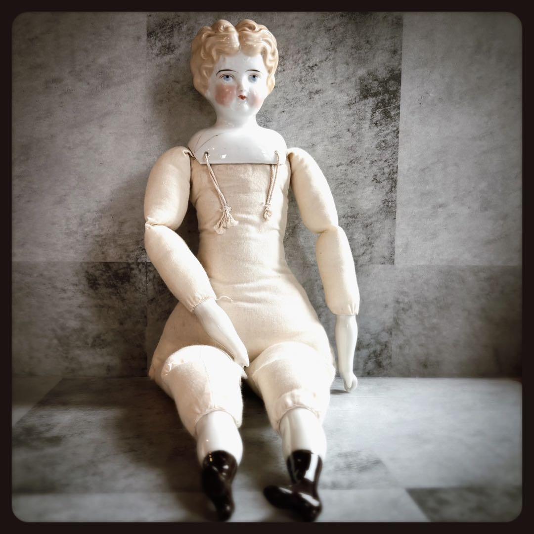 アンティーク　 ブロンド　チャイナヘッドドール ビッグサイズ ビスクドール